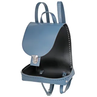 Travel Eco-Leather Crochet Backpack Set with Straps Navy