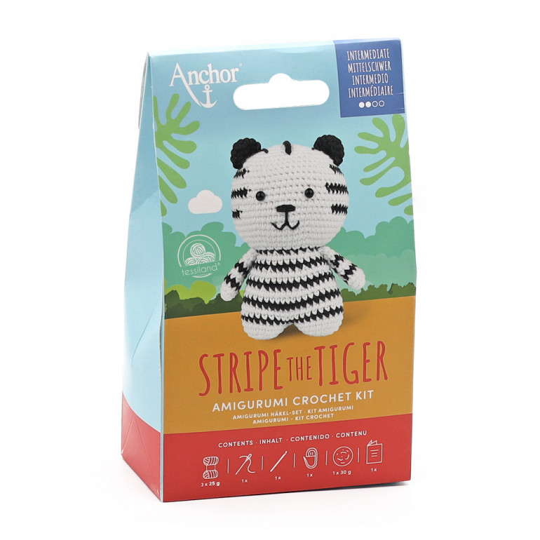 Kit Amigurumi Stripe tigre in cotone intermedio | Tessiland