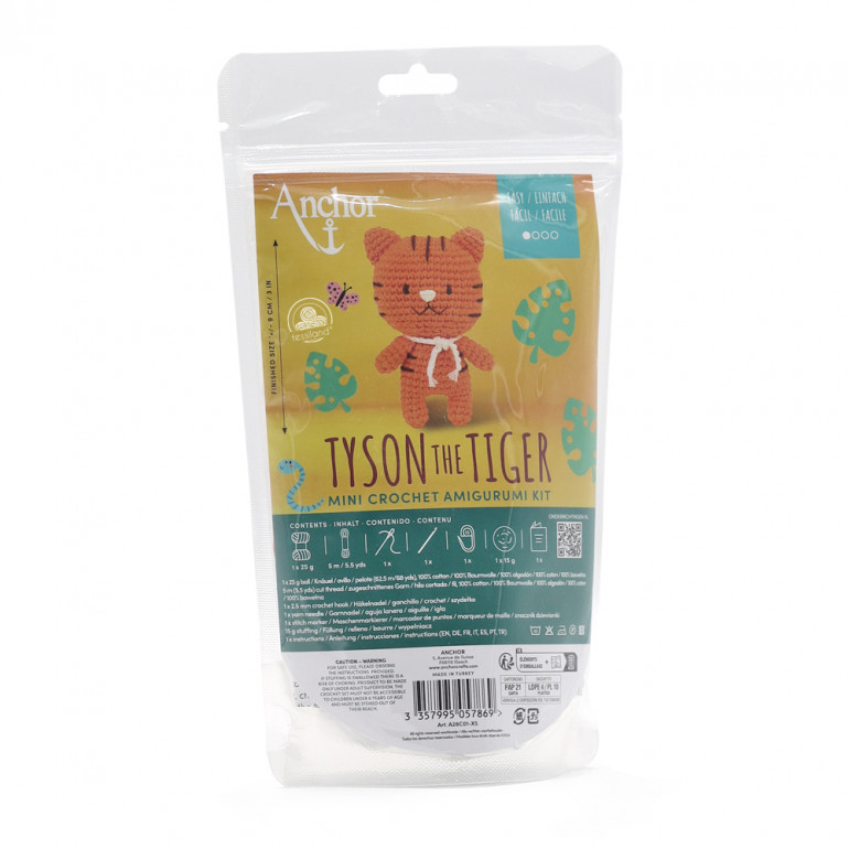 Kit Amigurumi Tyson tigre facile in cotone completo | Tessiland
