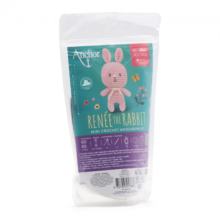 Kit Amigurumi Renée lapine facile en coton | Tessiland