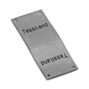 Plaques personnalisables Duble éco-cuir titanium