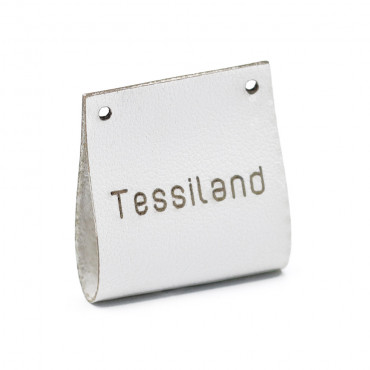 Targhetta Personalizzabile Duble ecopelle bianco