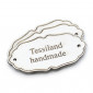 Custom tags Elegant eco leather white
