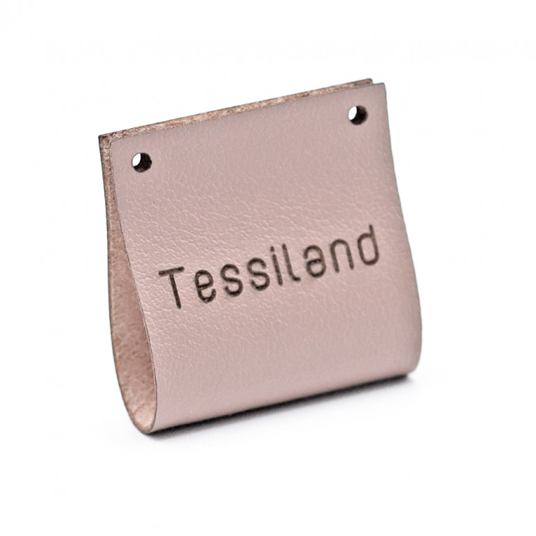 Custom tags Duble eco leather pale pink