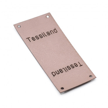 Plaques personnalisables Duble éco-cuir rose poudré