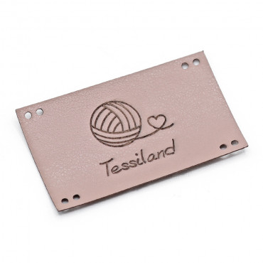 Custom Tags romantic maxy eco leather pale pink