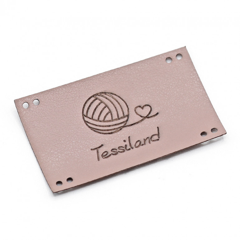 Custom Tags romantic maxy eco leather pale pink