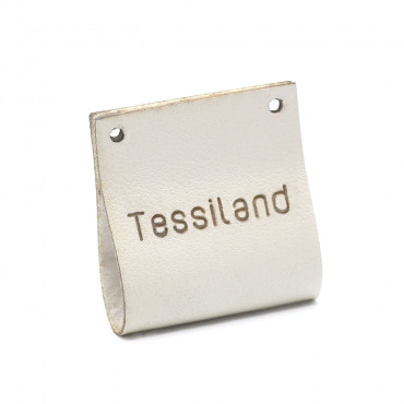 Plaques personnalisables Duble éco-cuir blanc crème