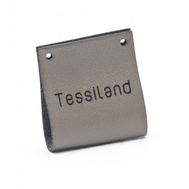 Custom tags Duble eco leather Dove Gray