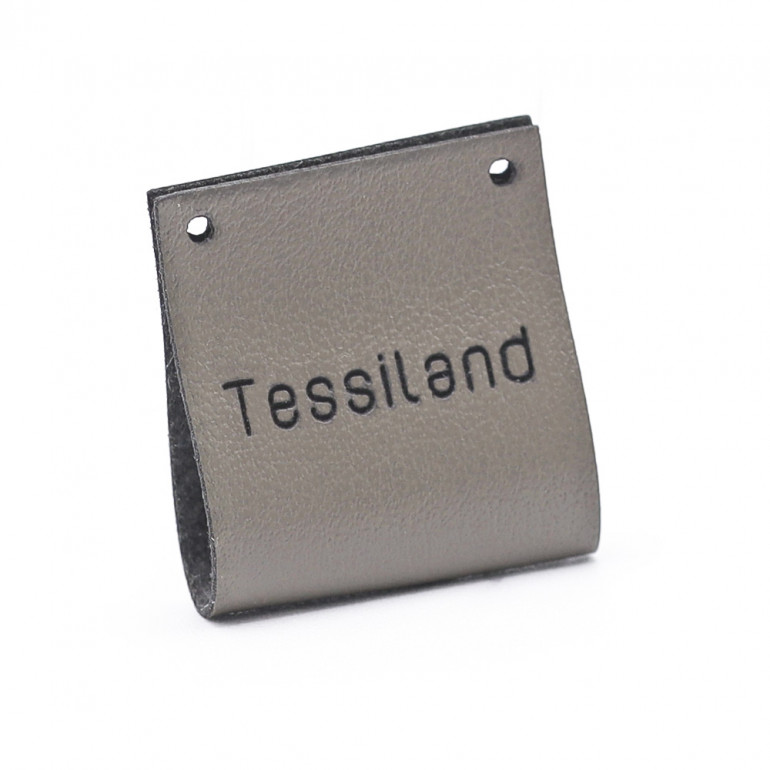 Custom tags Duble eco leather Dove Gray