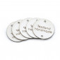 Plaques personnalisables cercle 5 pcs Éco-cuir blanc
