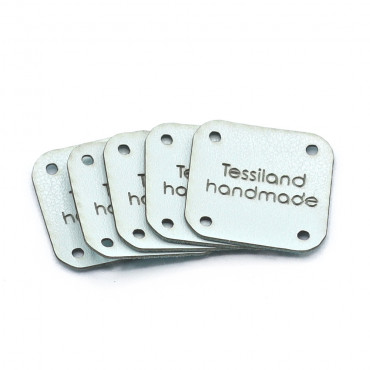 Plaques personnalisables carré 5 pcs Éco-cuir Tiffany