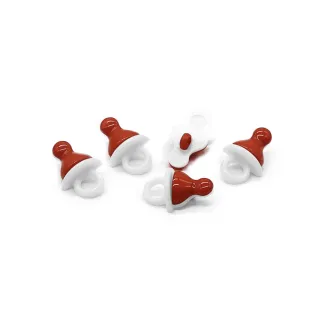 Boutons de tétine avec tige 5pcs Rouge