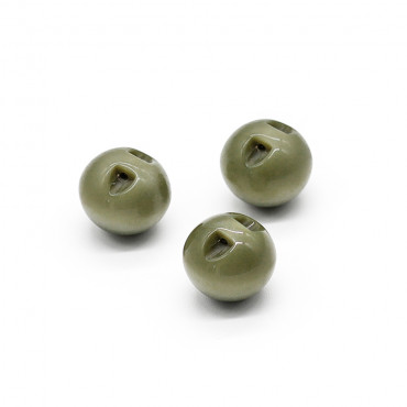 Bottoni Sfera Iride effetto madreperla con gambo nascosto 3pz Salvia