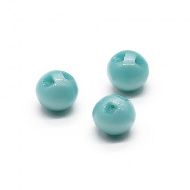 Bottoni Sfera Iride effetto madreperla con gambo nascosto 3pz Turchese