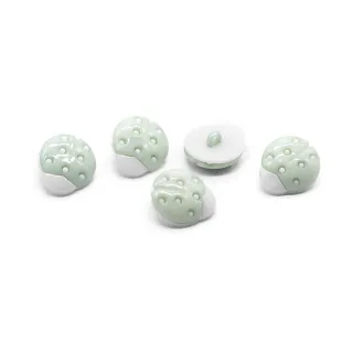 Ladybug Buttons 5pcs Green