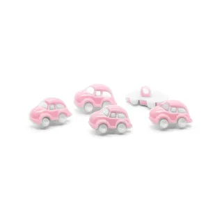 Bicolor Car Buttons 5pcs Pink