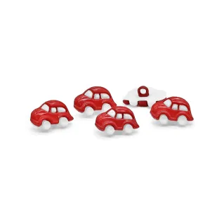 Botones de coche bicolor 5pz Rojo