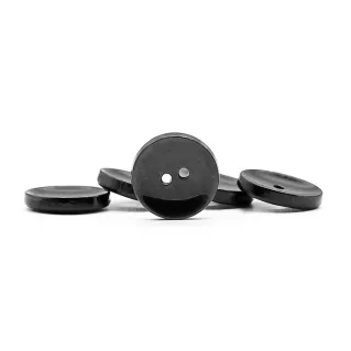 Boutons en polyester brossé brillant 5pcs Antracite