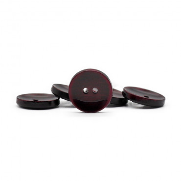 Bottoni Spazzolati Lucidi in poliestere 5pz Bordeaux