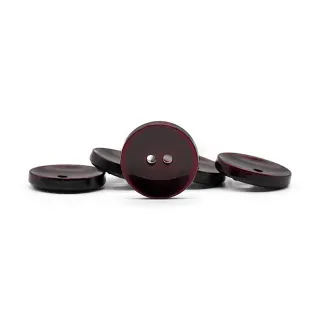 Boutons en polyester brossé brillant 5pcs Bordeaux