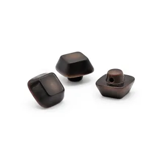 Boutons Iride Cube 3pcs Marron