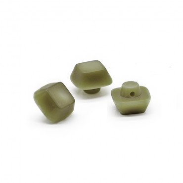 Bottoni Cubo Iride effetto madreperla con gambo nascosto 3pz Salvia