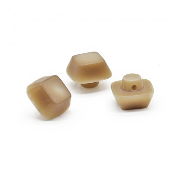 Bottoni Cubo Iride effetto madreperla con gambo nascosto 3pz Noce