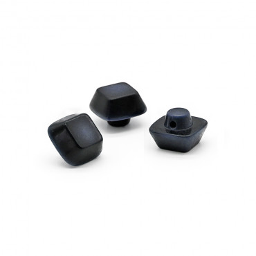 Bottoni Cubo Iride effetto madreperla con gambo nascosto 3pz Blu sfumato