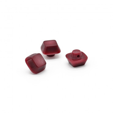 Bottoni Cubo Iride effetto madreperla con gambo nascosto 3pz Bordeaux