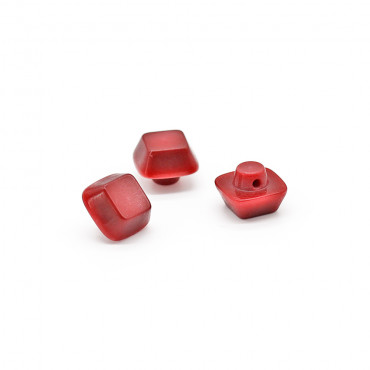 Bottoni Iride Cubo 3pz Rosso