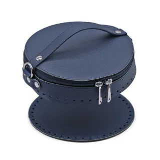 Mini Bucket Bag Color Match Set Handmade Eco-leather Blue