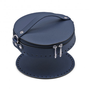 Set borsa Mini Secchiello Color Match ecopelle bucket bag handmade Blu