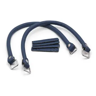 Jakie Color Match Handles in Eco-Leather with Rings Made in Italy Blue