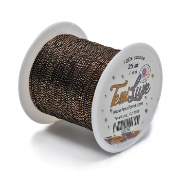 Tessiluxe filato per bijoux effetto metallico Ebano dorato cj1026