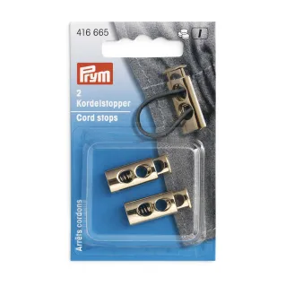 Gold Metal Stopper 2 Holes for Cords | Tessiland