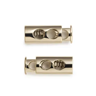 Gold Metal Stopper 2 Holes for Cords | Tessiland