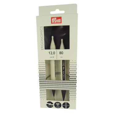 Aiguilles circulaires ergonomiques n° 12 avec câble flexible | Tessiland