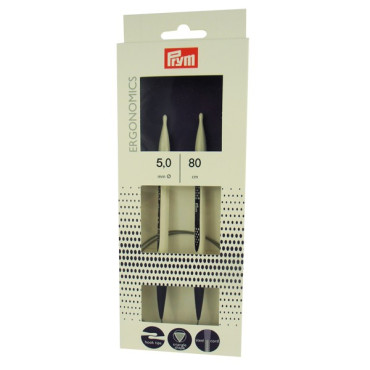 Aiguilles circulaires ergonomiques n° 5 avec câble flexible | Tessiland