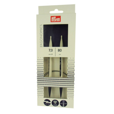 Aiguilles circulaires ergonomiques n° 7 avec câble flexible | Tessiland