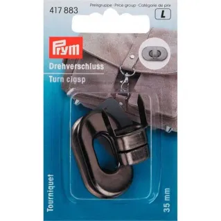 Fermeture à Tourniquet Ovale Double Plaque 35x33 mm Prym 1 pièce Argento antico