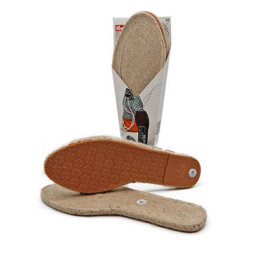 Suole per espadrillas in juta e gomma con fondo antiscivolo e cartamodello Panna