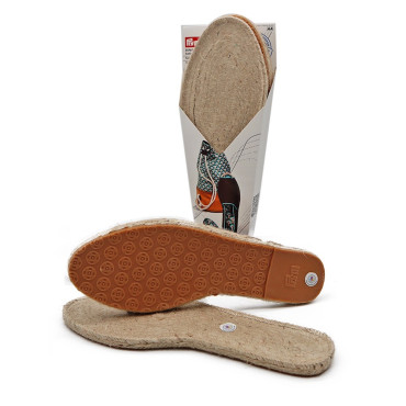 Suole per espadrillas in juta e gomma con fondo antiscivolo Panna