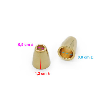 Gold Cord End 12x10 - Elegant Solution for Cables and Laces | Tessiland