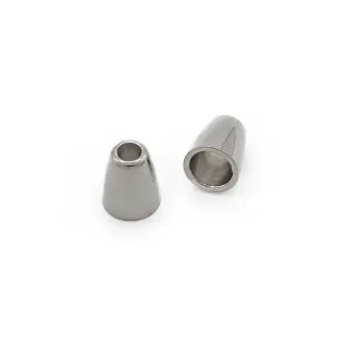 Cubretips de metal 12x10mm fabricados en Italia 2pz Argento