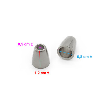 Silver Cord End 12x10 - Elegant Solution for Cables and Laces | Tessiland