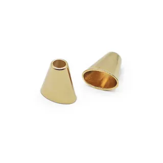 Cone-Shaped Metal End Caps Made in Italy 2 pcs Oro