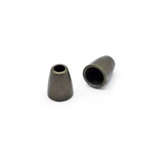 Metal End Caps 12x10mm Made in Italy 2pcs Ottone