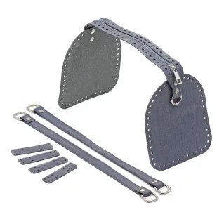 Set de Bauletto de ecopiel con cremallera y asas para bolsas handmade Jeans
