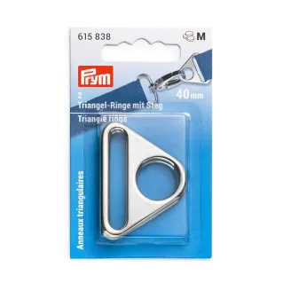 Triangle Rings for Bags with Carabiner Hook Made in Italy 2pcs Argento